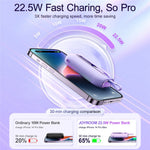 JOYROOM JR-L012 22.5W Fast Charging Power Bank 10000mAh Portable Charger Mini External Battery Pack Built-in iP+Type-C Cables