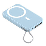 JJT-A51 10000mAh Power Bank Built-in Lightning / Type-C Cable 15W Magnetic Wireless Charging Battery Pack