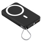 JJT-A51 10000mAh Power Bank Built-in Lightning / Type-C Cable 15W Magnetic Wireless Charging Battery Pack