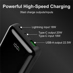 C1018 PD 20W 10000mAh Digital Display Power Bank Portable Phone Charger Mini External Battery Pack with USB-A / Type-C Output