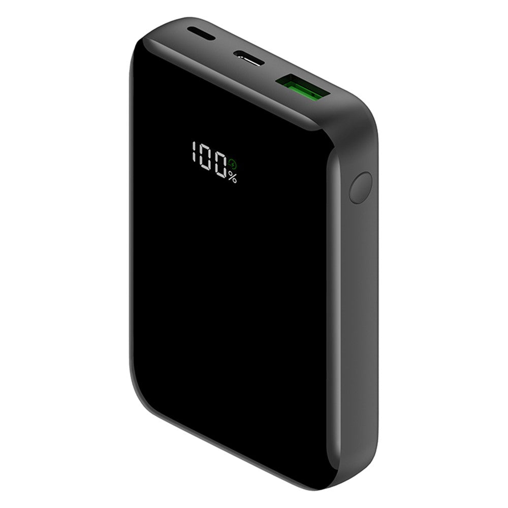 C1018 PD 20W 10000mAh Digital Display Power Bank Portable Phone Charger Mini External Battery Pack with USB-A / Type-C Output