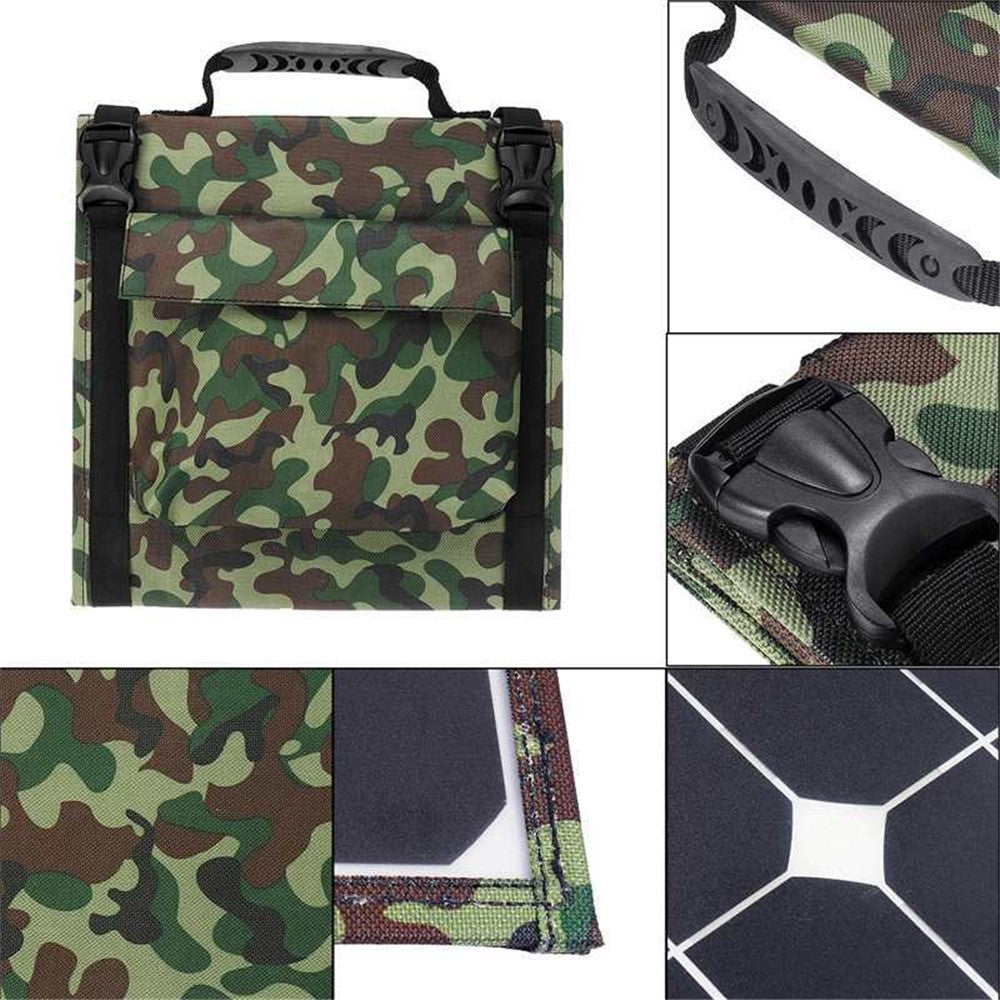 40W 3 Sammenfoldelige Solpaneler IP65 Vandafvisende Bærbar Camouflage Soloplader til Camping, Vandring, Rejser