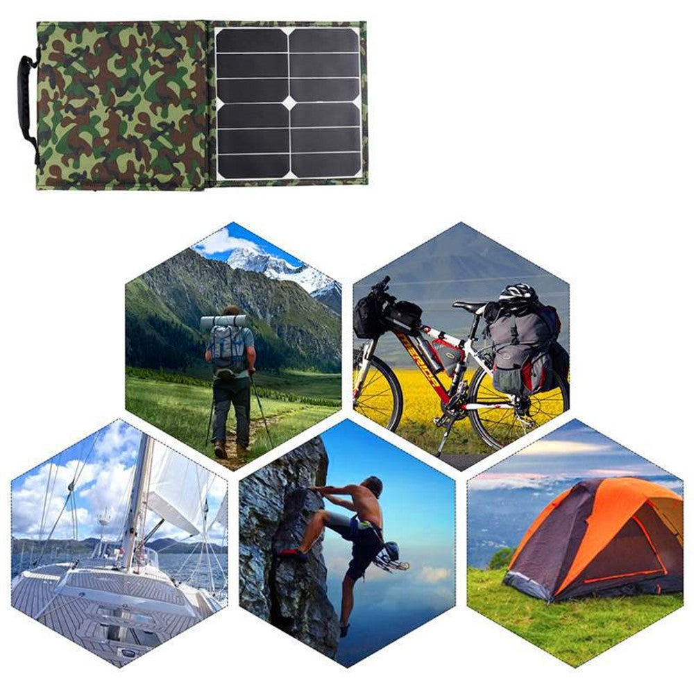 40W 3 Sammenfoldelige Solpaneler IP65 Vandafvisende Bærbar Camouflage Soloplader til Camping, Vandring, Rejser