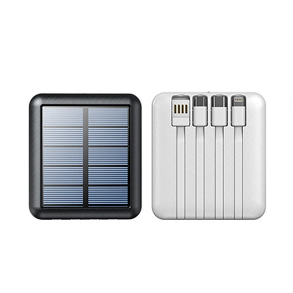 YM-384 6000mAh Portable Flashlight Phone Charger Solar Power Bank External Battery Pack with Cable