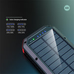 ES983S Solar Power Bank 30000mAh Portable Charger 18W Fast Charging Wireless Charger with Flashlight