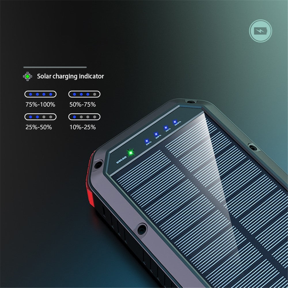 ES983S Solar Power Bank 30000mAh Portable Charger 18W Fast Charging Wireless Charger with Flashlight