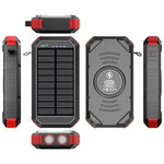 ES983S Solar Power Bank 30000mAh Portable Charger 18W Fast Charging Wireless Charger with Flashlight