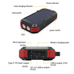 ES983S Solar Power Bank 30000mAh Portable Charger 18W Fast Charging Wireless Charger with Flashlight