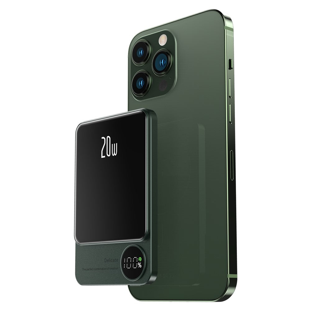 Q9 PD 20W 10000mAh Powerbank Bärbar 15W Magnetisk Trådlös Laddare Kompatibel med MagSafe