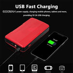 R23 Car Emergency Starter 6000mAh Power Bank External Battery Pack Portable Phone Charger with LED Light