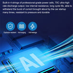 6000mAh 35C Car Jump Starter Air Inflator Power Bank Emergency Battery Charger with Light, Standard Battery Clip Cable