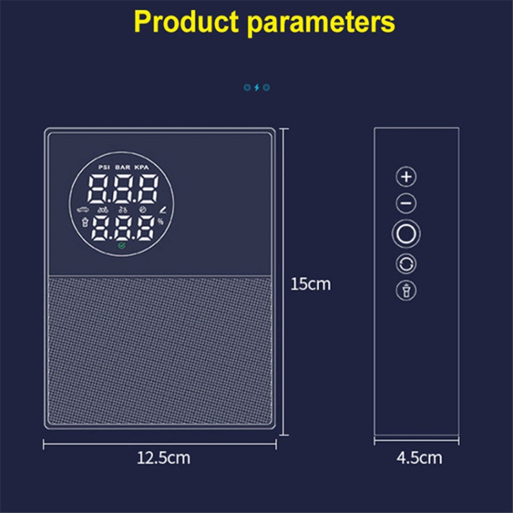 6000mAh 35C Car Jump Starter Air Inflator Power Bank Emergency Battery Charger with Light, Standard Battery Clip Cable