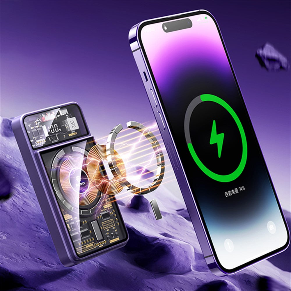 REMAX RPP-580 Walking Phantom 20W + 22.5W Kablet Magnetisk Trådløs Oplader Powerbank 10000mAh Ekstern Batteripakke