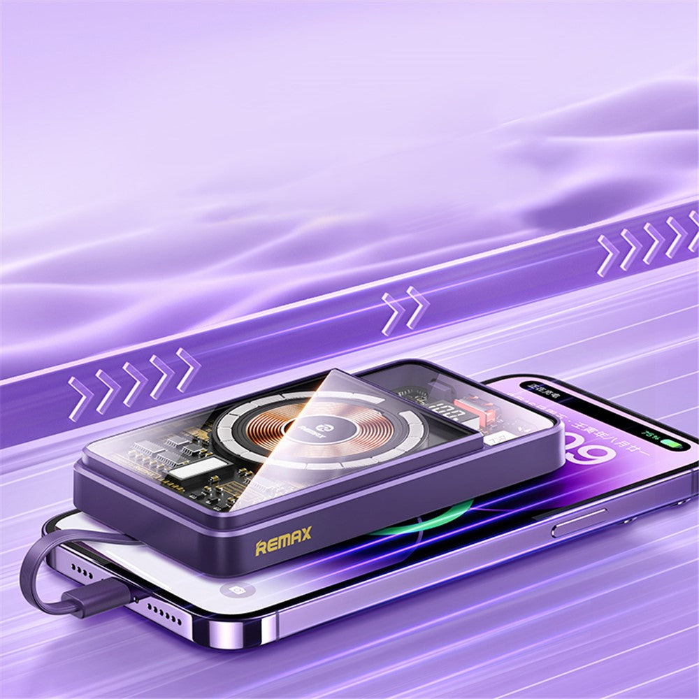 REMAX RPP-580 Walking Phantom 20W + 22.5W Kablet Magnetisk Trådløs Oplader Powerbank 10000mAh Ekstern Batteripakke