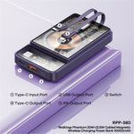 REMAX RPP-580 Walking Phantom 20W + 22.5W Kablet Magnetisk Trådløs Oplader Powerbank 10000mAh Ekstern Batteripakke
