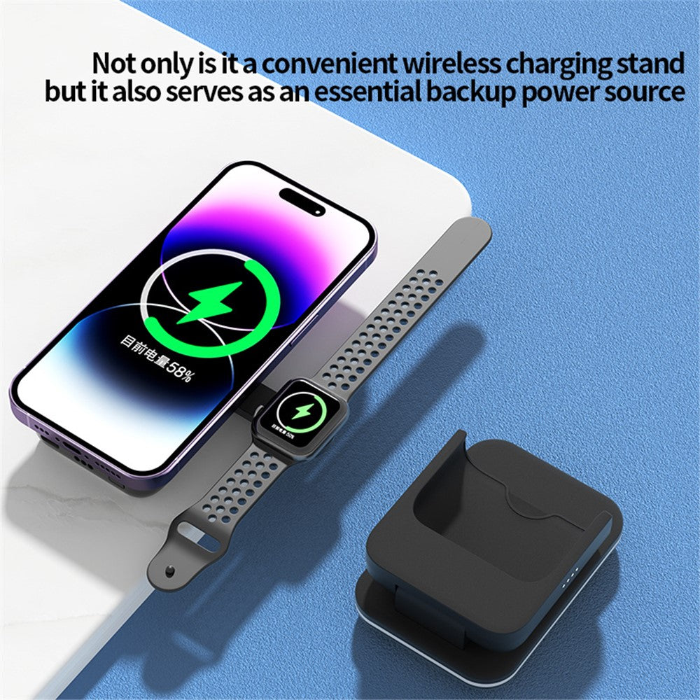 C15 5000 mAh magnetisk powerbank opladerstativ til telefon, ur og høretelefoner trådløs opladning