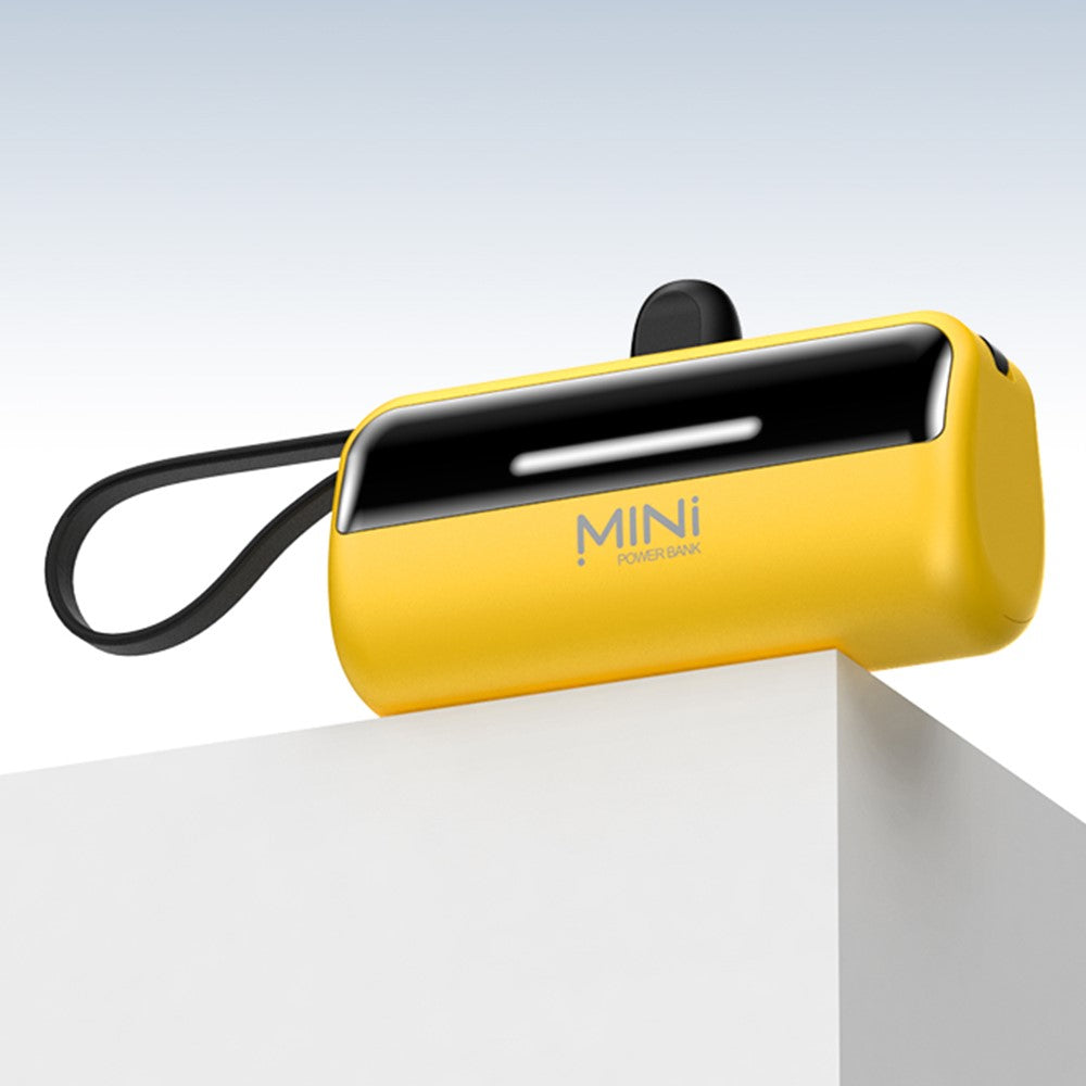CYKE X3 5000mAh Capsule Shape Power Bank 8Pin Plug Phone External Battery with Built-in Type-C / USB Cable