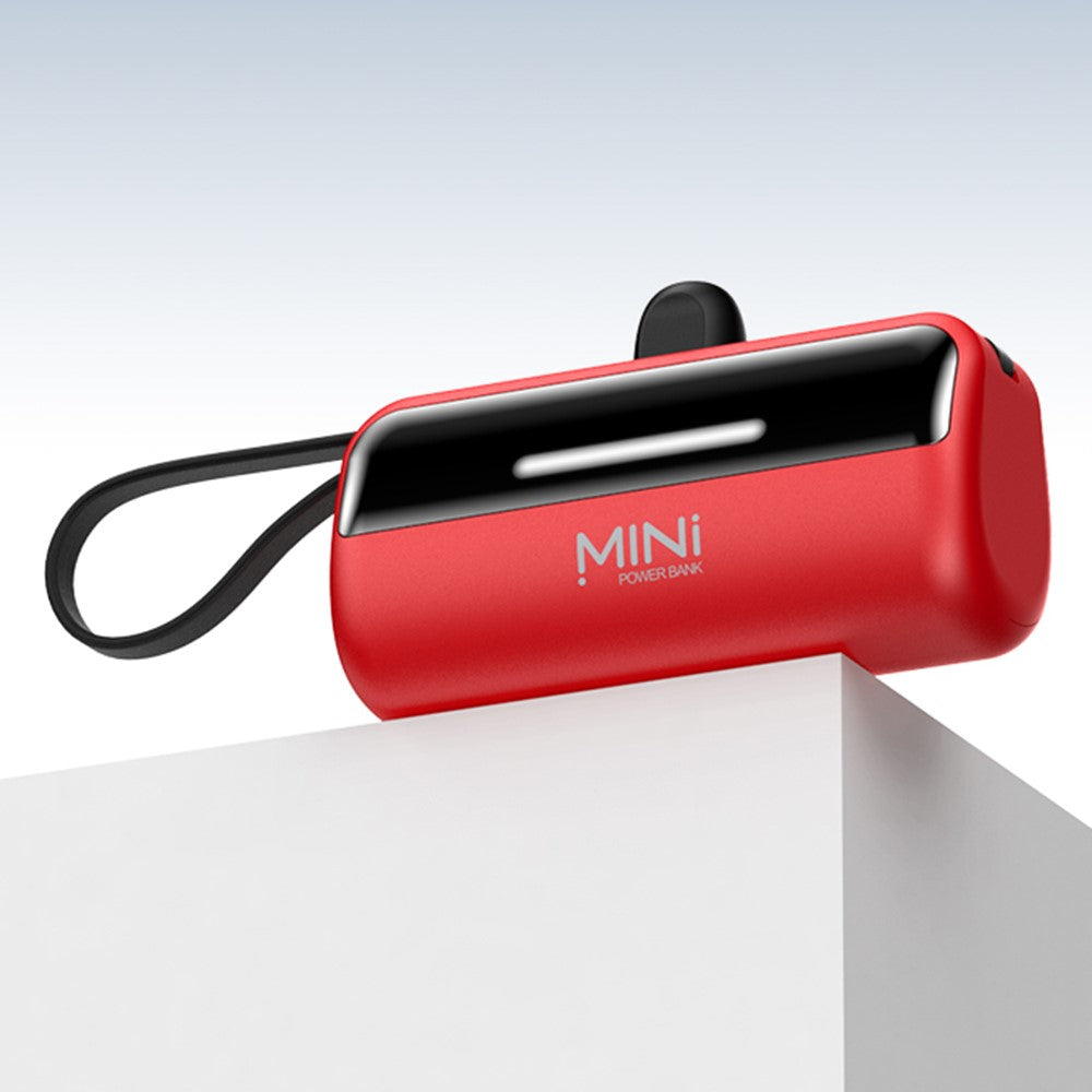 CYKE X3 5000mAh Capsule Shape Power Bank 8Pin Plug Phone External Battery with Built-in Type-C / USB Cable