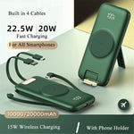 CYKE P2 20000mAh Power Bank with Charging Cable Portable Phone Charger with Stand