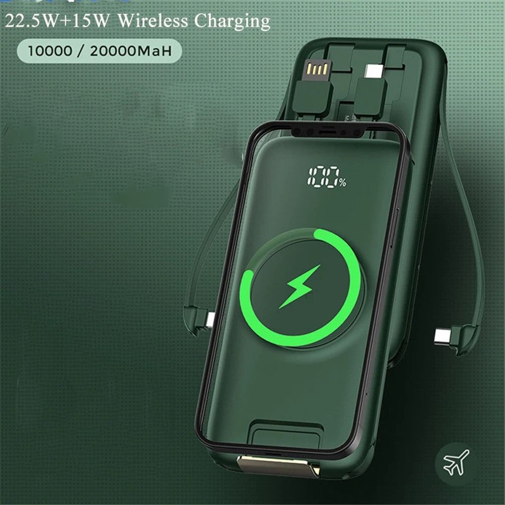 CYKE P2 20000mAh Power Bank with Charging Cable Portable Phone Charger with Stand