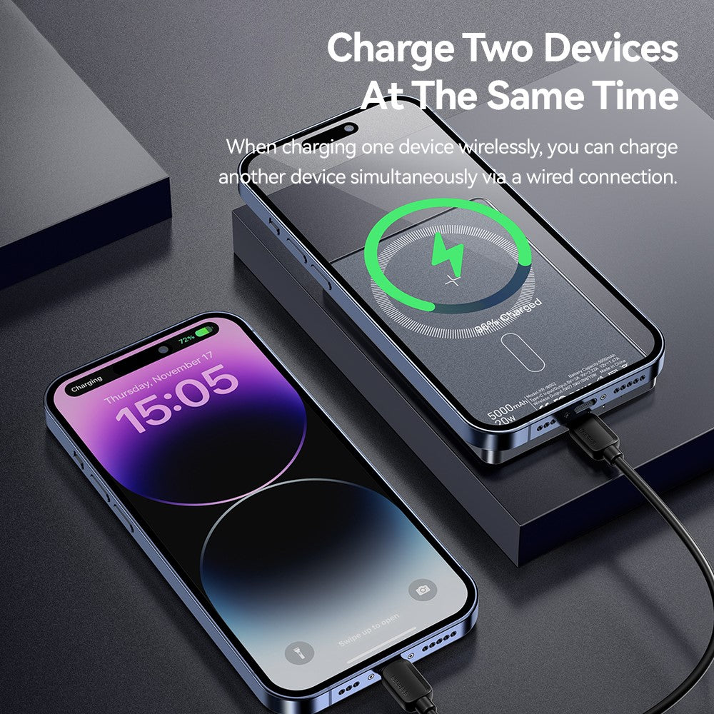ESSAGER Magnetic Power Bank 5000mAh Ultra Slim Wireless Charging Battery Pack