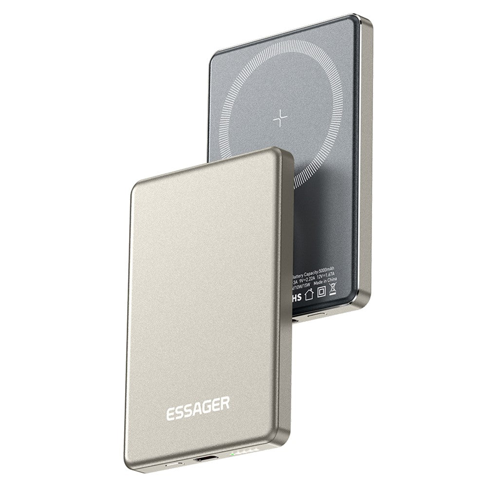 ESSAGER Magnetic Power Bank 5000mAh Ultra Slim Wireless Charging Battery Pack