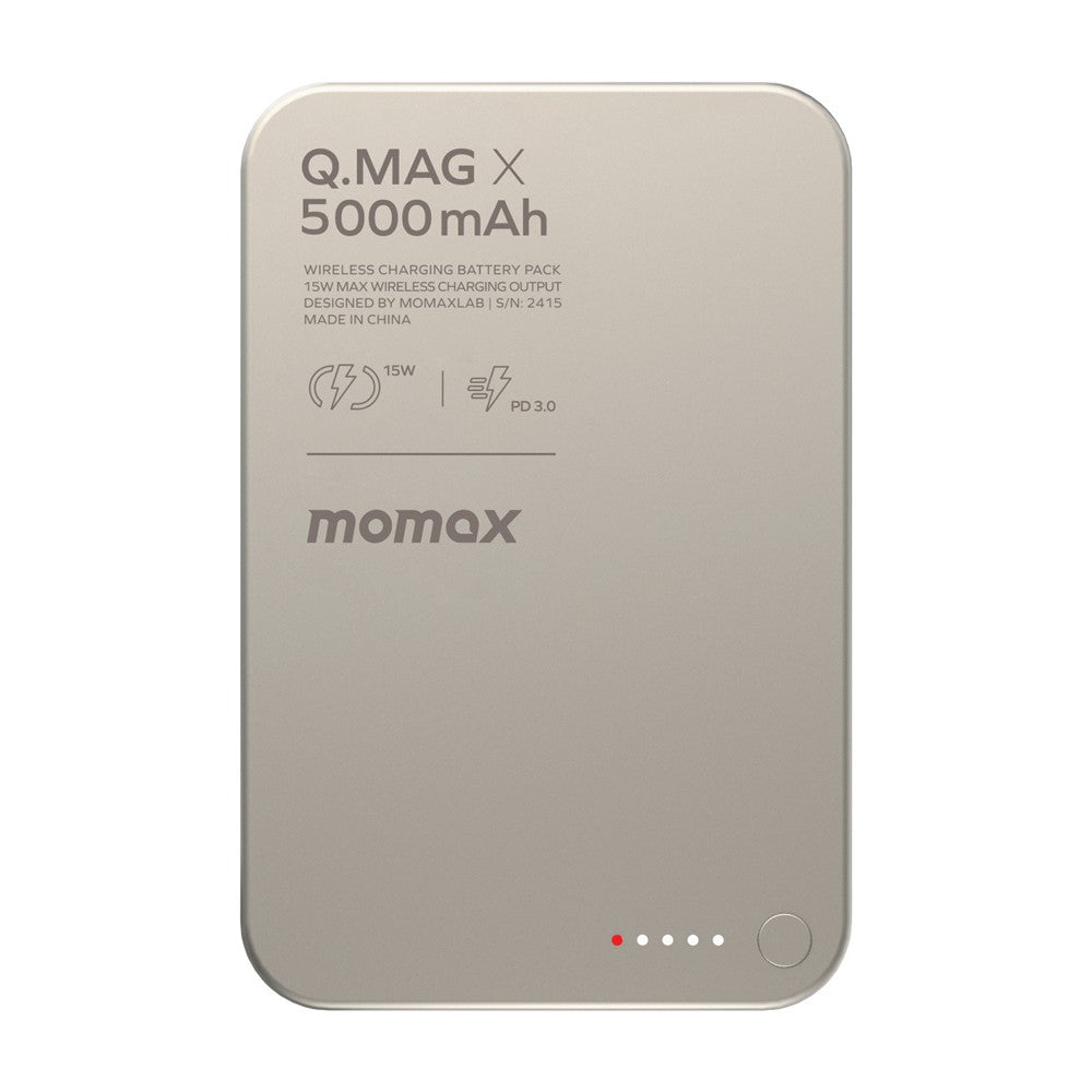 MOMAX Q.MAG X Magnetisk Trådlös Laddare i Metall 5000mAh Mobilmobil Powerbank