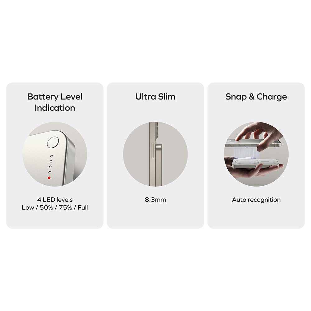 MOMAX Q.MAG X Magnetisk Trådlös Laddare i Metall 5000mAh Mobilmobil Powerbank
