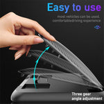 YC-5334 Carbon Fiber Texture Car Phone Holder Dashboard Mount Adjustable Angle Mobile Phone Clip Bracket