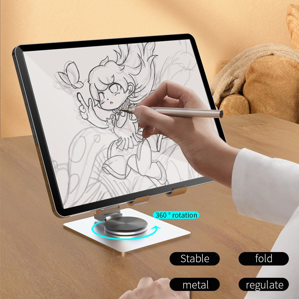 YY-022 Desktop Phone Tablet Holder Stand 360-Degree Rotatable Aluminum Alloy Bracket