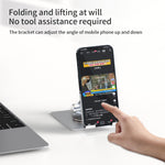 YY-022 Desktop Phone Tablet Holder Stand 360-Degree Rotatable Aluminum Alloy Bracket