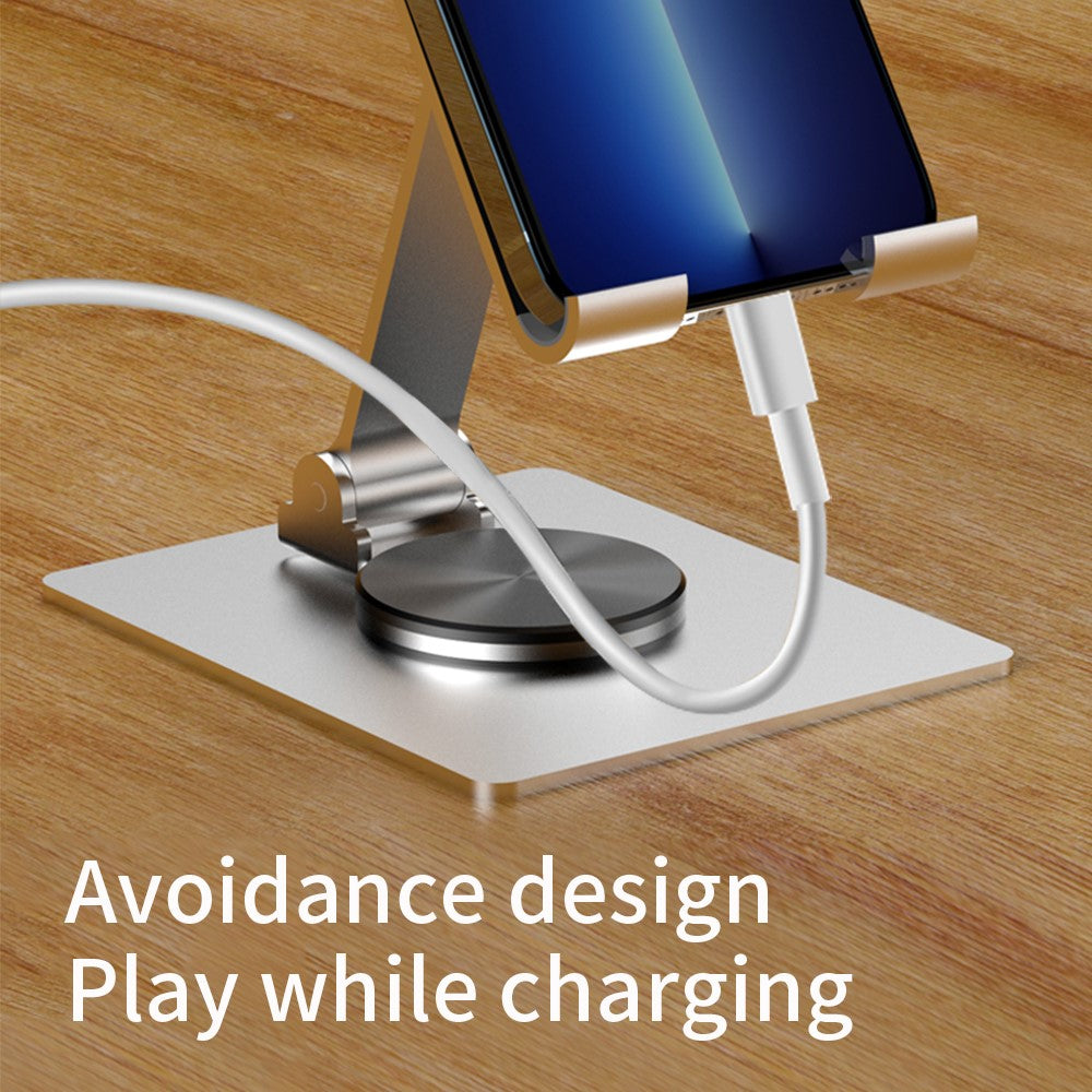 YY-022 Desktop Phone Tablet Holder Stand 360-Degree Rotatable Aluminum Alloy Bracket