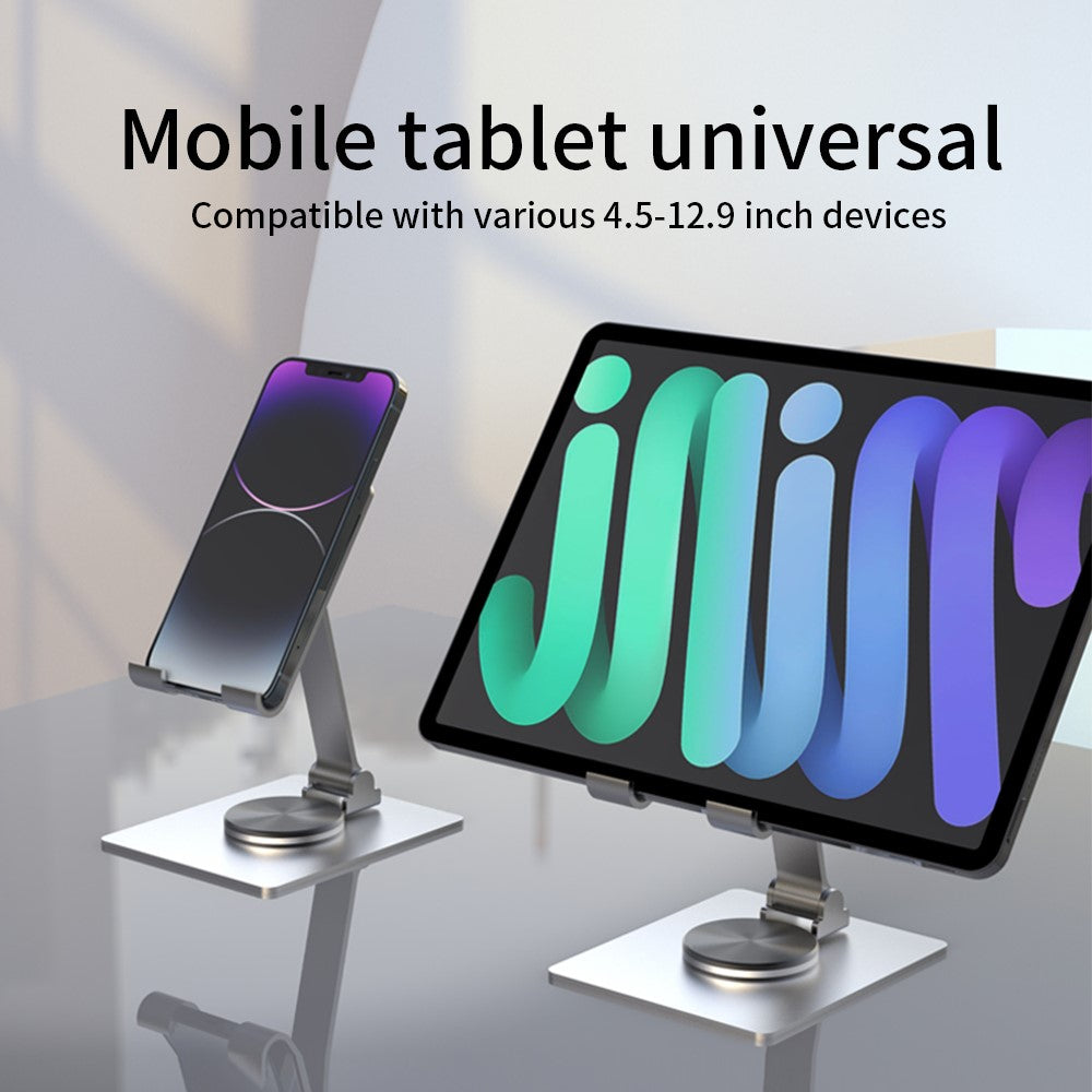 YY-022 Desktop Phone Tablet Holder Stand 360-Degree Rotatable Aluminum Alloy Bracket