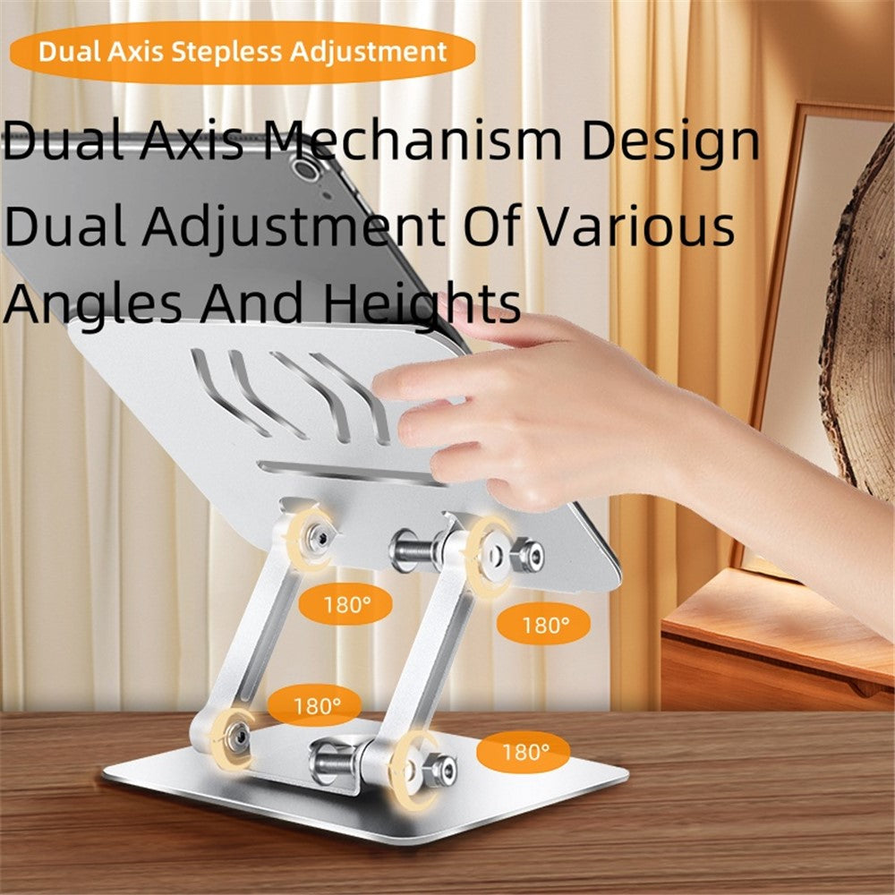 P2042 Foldable Tablet Stand Holder Alloy Steel 7-12 inch Tablet PC Desktop Mount for Hands-Free Use