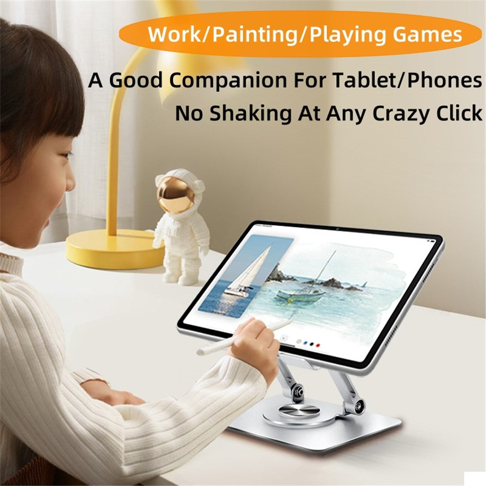 P2042 Foldable Tablet Stand Holder Alloy Steel 7-12 inch Tablet PC Desktop Mount for Hands-Free Use
