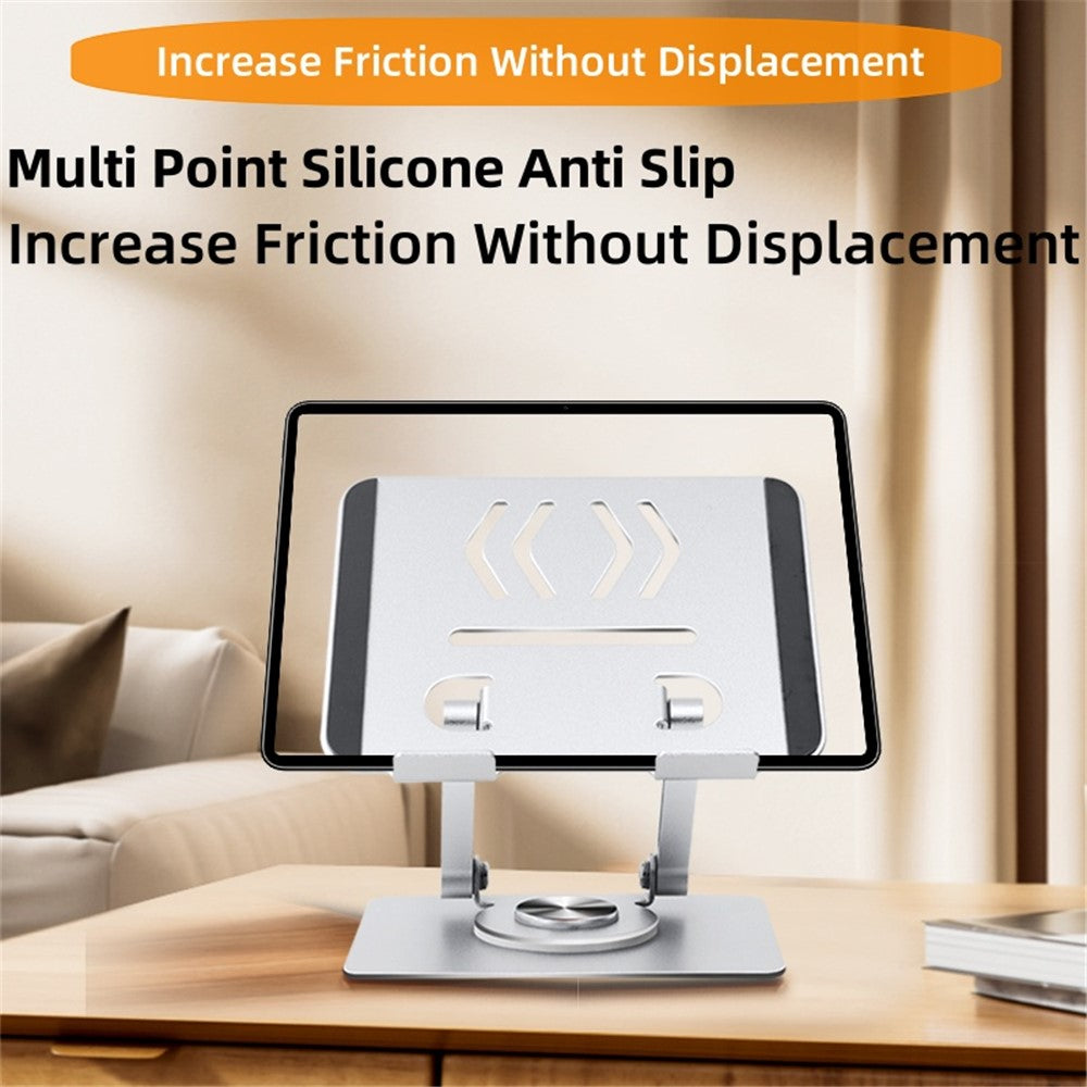 P2042 Foldable Tablet Stand Holder Alloy Steel 7-12 inch Tablet PC Desktop Mount for Hands-Free Use