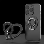 Zinc Alloy 360-Degree Rotating Magnetic Phone Ring Kickstand with Silicone Strap
