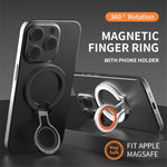 Zinc Alloy 360-Degree Rotating Magnetic Phone Ring Kickstand with Silicone Strap