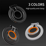 Zinc Alloy 360-Degree Rotating Magnetic Phone Ring Kickstand with Silicone Strap