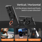Zinc Alloy 360-Degree Rotating Magnetic Phone Ring Kickstand with Silicone Strap