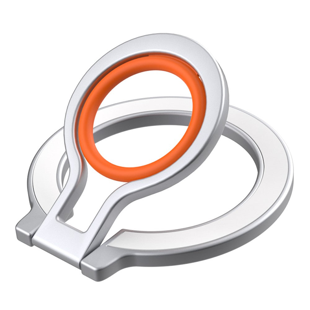 Zinc Alloy 360-Degree Rotating Magnetic Phone Ring Kickstand with Silicone Strap