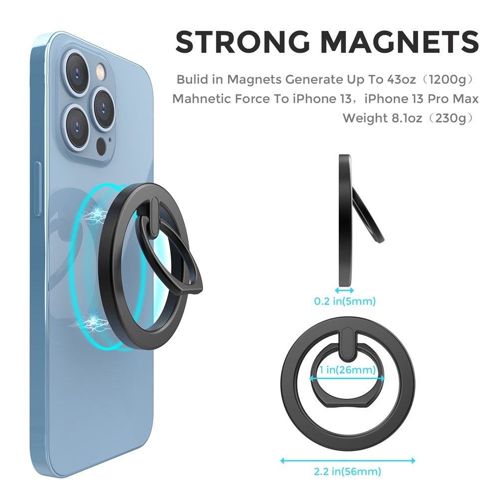 AHASTYLE WG82 Magnetic Phone Grip Zinc Alloy Phone Ring Holder Kickstand