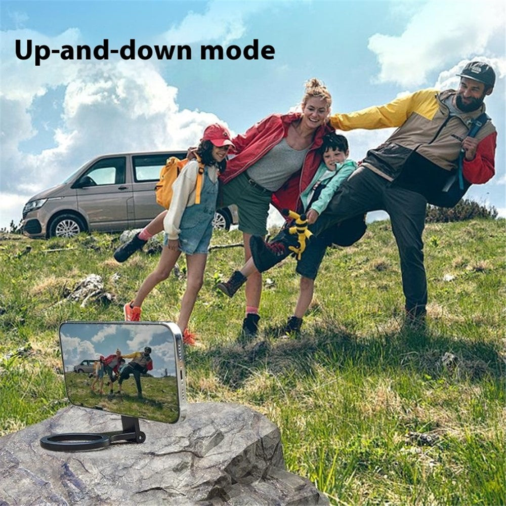 D59 Magnetic Phone Back Dual Ring Holder Aluminum Alloy Support Kickstand Finger Ring Grip