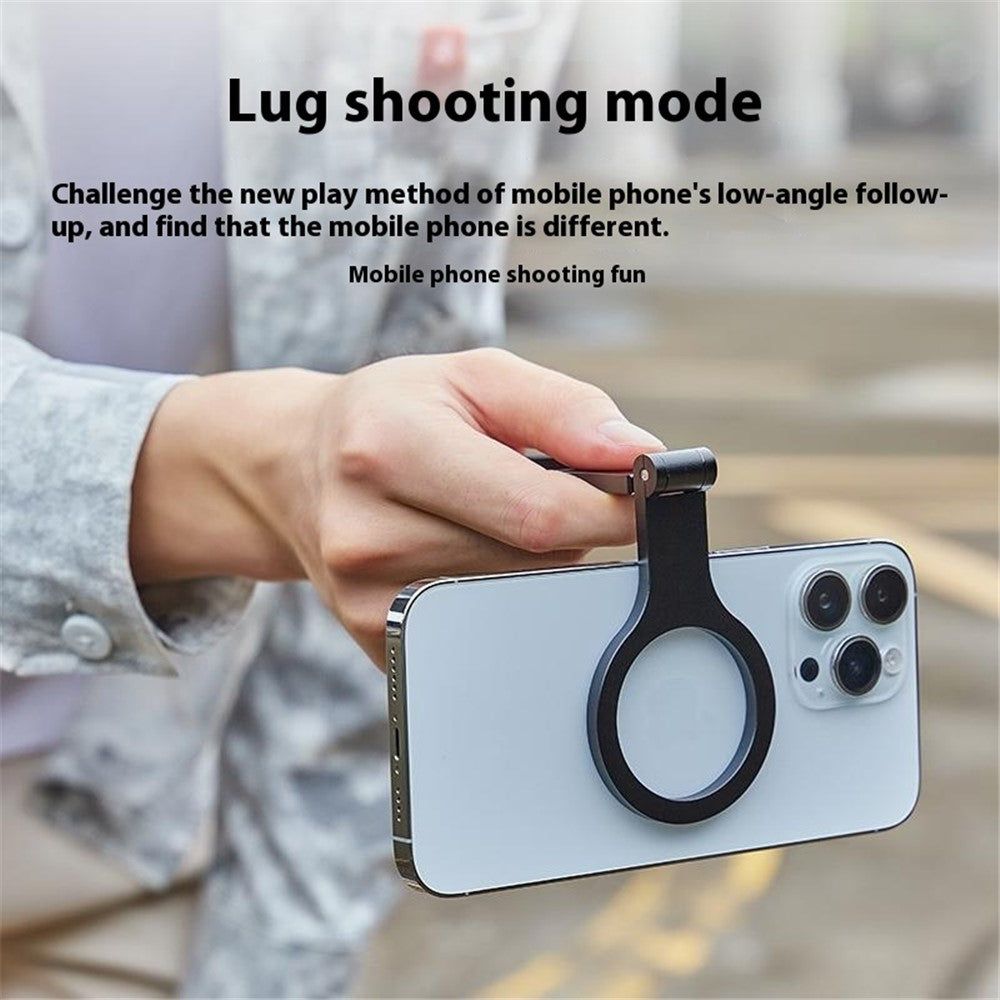 D59 Magnetic Phone Back Dual Ring Holder Aluminum Alloy Support Kickstand Finger Ring Grip