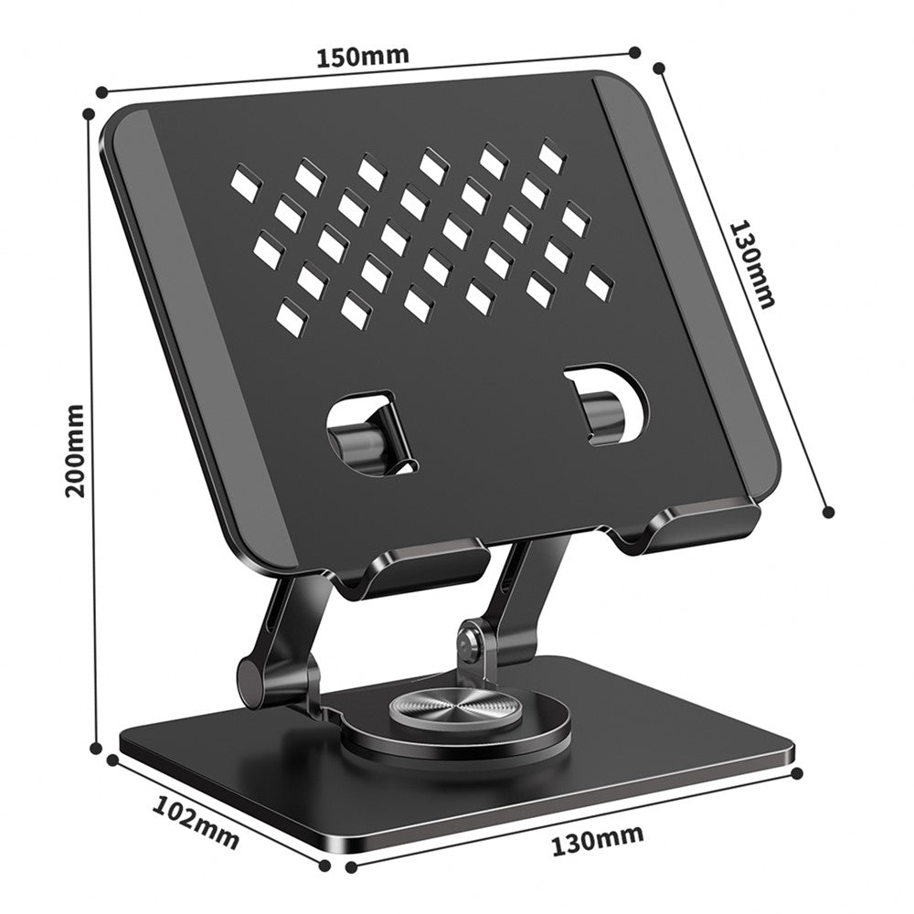 XWJ-2081 Rhombus Hollow-Out Desktop Stand with 360 Degree Rotating Base for Phones / Tablets