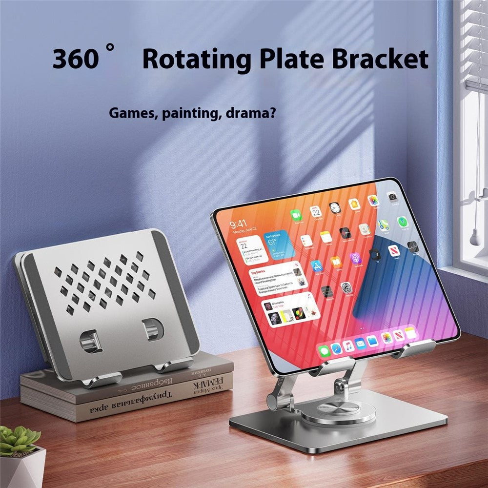 XWJ-2081 Rhombus Hollow-Out Desktop Stand with 360 Degree Rotating Base for Phones / Tablets