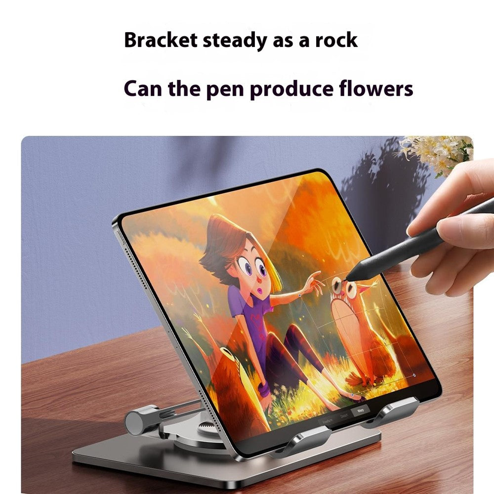XWJ-2081 Rhombus Hollow-Out Desktop Stand with 360 Degree Rotating Base for Phones / Tablets