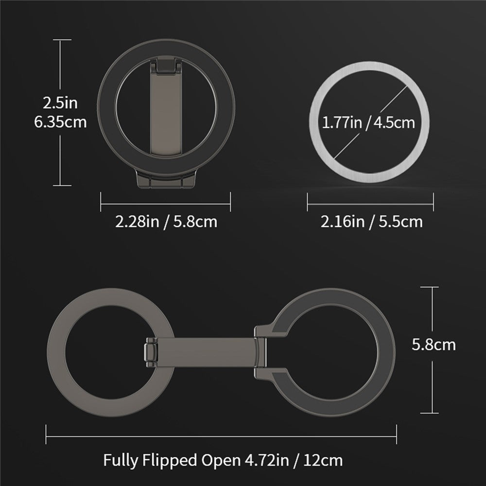 Alloy Folding Phone Holder Magnetic Car Desktop Phone Bracket With Iron Pad