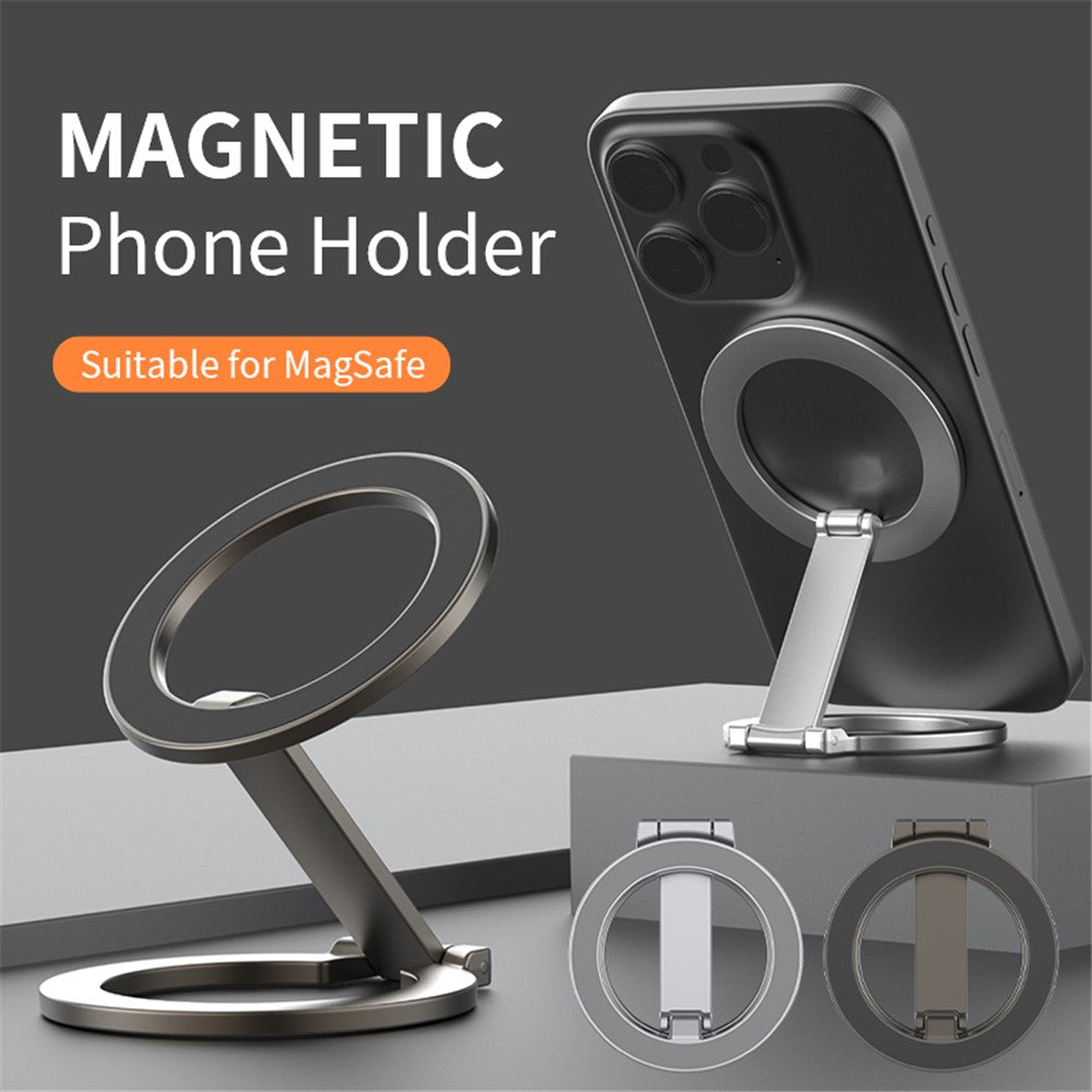 Alloy Folding Phone Holder Magnetic Car Desktop Phone Bracket With Iron Pad