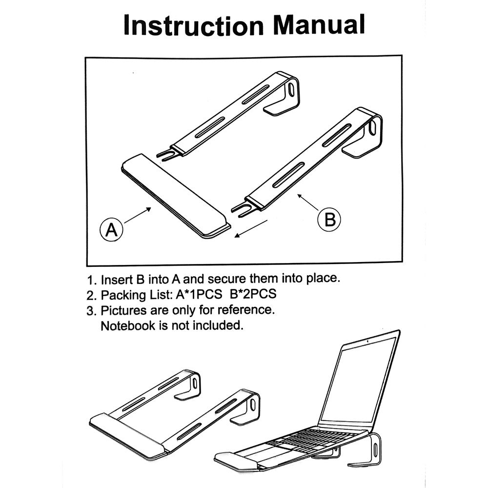 M8 Löstagbar Ställbar Bärbar Dator Ställ med Aluminiumlegering och Silikon handledsstöd